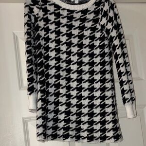btween Black and White Houndstooth Kids Dress 4T